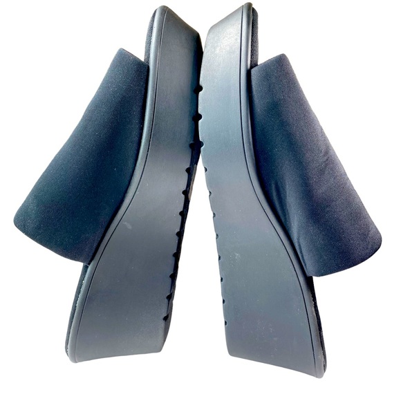 New Steve Madden Black Wedge Slip on Sandal Womens Shoes size 7.5 - Picture 8 of 10